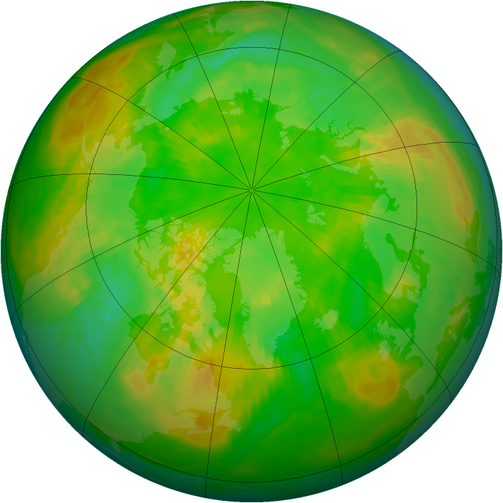 Arctic ozone map for 19 June 1986